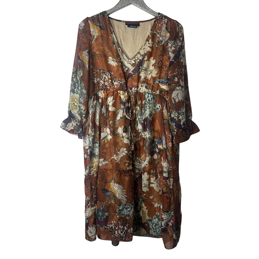 Hemant & Nandita Floral Print Dress
